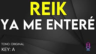 Reik  Ya Me Enteré  karaoke Instrumental [upl. by Durtschi]