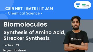 Synthesis of Amino Acid Strecker Synthesis  CSIR NET 2021  GATE  IIT JAM  By Rajesh Bishnoi [upl. by Ynaiffit]