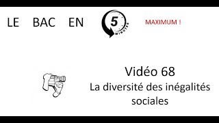 La diversité des inégalités sociales Le bac en 5 minutes ép 68 [upl. by Lienaj557]