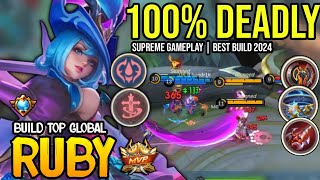 RUBY BEST BUILD 2024  BUILD TOP GLOBAL RUBY GAMEPLAY  MOBILE LEGENDS✓ [upl. by Lancelle659]