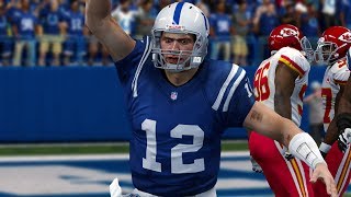 Andrew Luck Comeback For the Ages NFL Playoffs 2014 Chiefs vs Colts  Madden 25 Online Gameplay [upl. by Niveek]