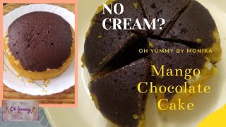 Creamless Mango Chocolate Cake Fusion Cake Oh Yummy By Monika [upl. by Nnylsoj436]