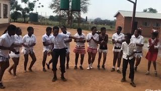 Tswana school kids doing a traditional Tswana dance [upl. by Animar]