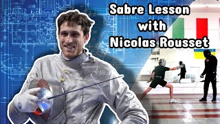 Fencing Lesson from a French Sabre Champion 🤺 [upl. by Yelsehc835]