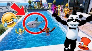 PANDA FREDDYS SHARK IN A POOL PRANK GTA 5 Mods FNAF RedHatter [upl. by Deny]