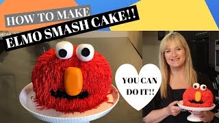 How to make a Elmo Smash Cake l Tutorial [upl. by Inavoj]