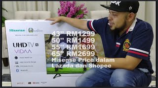 Smart TV 4K paling murah dan berbaloi dengan 3 tahun Warranty Hisense A7100F Series [upl. by Assiral696]