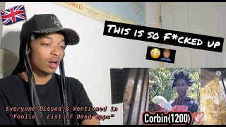 UK London Kid Reacts to  Everyone Dissed amp Mentioned in “Foolio  List Of Dead Opps” 🇬🇧 Reaction [upl. by Neirad]