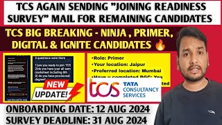 TCS Joining Readiness Survey Breaking Update 🔥  Joining Letter  TCS Latest Interview Results  OL [upl. by Vookles]