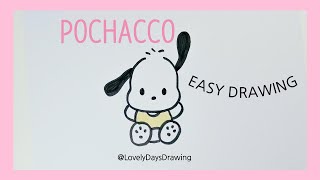 How to draw Pochacco  Easy Drawing  SANRIO  Simple Drawing [upl. by Kobylak248]