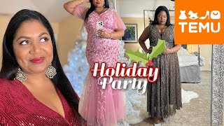 TEMU HOLIDAY amp PARTY DRESSES Haul amp Try On 2023 temu formaldresses plussizefashion [upl. by Dorlisa]