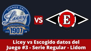 Licey vs Escogido datos del juego [upl. by Naved]