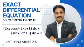 EXACT DIFFERENTIAL EQUATION SOLVED PROBLEM 18  FIRST ORDER DIFFERENTIAL EQUATION [upl. by Jaymee761]