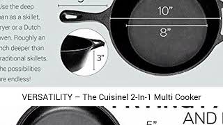 PreSeasoned Cast Iron 2In1 Multi Cooker  3Quart Dutch Oven amp Skillet Lid Set Oven Safe Cookware [upl. by Irmine59]