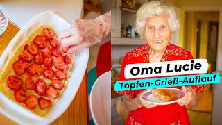 Die 86 Jährige Oma Lucie teilt ihr TopfenGrießAuflaufRezept mit Cooking Grannies [upl. by Leahcimal]