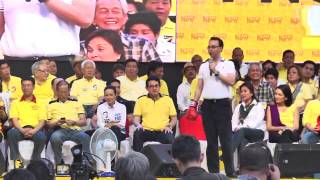 Alan Peter Cayetano  Team PNoy proclamation rally [upl. by Ferro]