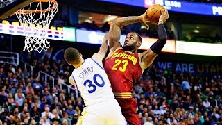 LeBron James Dunks on Stephen Curry and Crosses Him Over While Playing NBA LIVE 18 GAMEPLAY [upl. by Anetsirk]