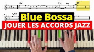 Blue Bossa  joue les accords jazz à 1 et 2 mains [upl. by Akcirred339]