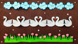 🦢 3 Easy Decorative paper Chain Ideas  Bulletin Board Border Design  Notice Board Decoration [upl. by Lan402]