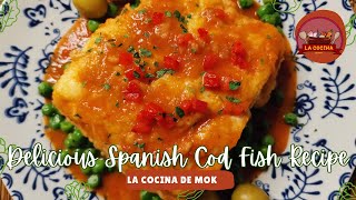 Delicious Spanish Cod Fish Recipe Deliciosa Receta Española de Bacalao [upl. by Ialda]