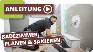 Badezimmer planen amp sanieren  Klebevinyl in der Dusche [upl. by Nallaf619]