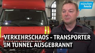 Verkehrschaos  Kleintransporter im LuiseKiesselbachTunnel ausgebrannt [upl. by Yanaj]