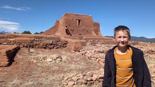 Pecos National Monument Pueblo Mission Kiva Native Ruins Hike New Mexico in March with kids [upl. by Hulen]