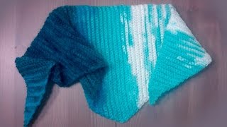 1 Шарф Бактус крючком Мужской Женский Crochet triangle scarf [upl. by Airdnala]