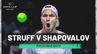 JanLennard Struff v Denis Shapovalov  Germany v Canada  2024 Davis Cup Final 8 Match Highlights [upl. by Llecrup]