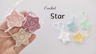 Crochet star🌟 easy and cute crochet star diy handmade christmas christmasdecor [upl. by Ayyn]