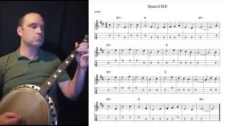 Spancil Hill Irish Waltz on tenor banjo with notes and tab [upl. by Nanfa]