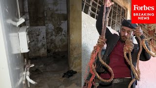 RAW VIDEO Syrian Rebels Film Inside Of Assad Regimes Infamous Sednaya Prison Complex [upl. by Jacquelin]