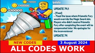 NEW UPDATE CODES UPD 74 Clicker Mining Simulator ROBLOX  ALL CODES  3 August 2024 [upl. by Ordnaxela]