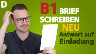 Antwort auf Einladung  Brief Schreiben B1  telc DTZ B1 Prüfung  Deutsch lernen A2 B1 [upl. by Ahcropal]