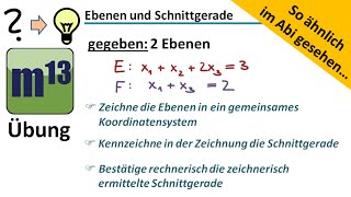 Ebenen und ihre Schnittgerade zeichnerisch und rechnerisch so ähnlich im Abi gesehen [upl. by Dwyer]