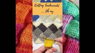 Knitting backwards  how to make entrelac easy [upl. by Eelnyl110]