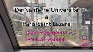 De Nanterre Université à Paris saint Lazare sans voyageurs [upl. by Kcirednek812]