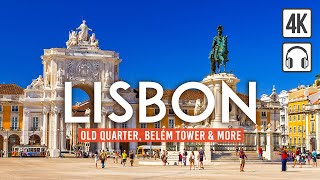 Lisbon 4K Walking Tour Portugal  3h Tour with Captions amp Immersive Sound 4K Ultra HD60fps [upl. by Maryrose488]