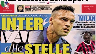 L’EDICOLA SPORTIVA Gazzetta “Inter vai alle stelle” Tuttosport [upl. by Anileme]