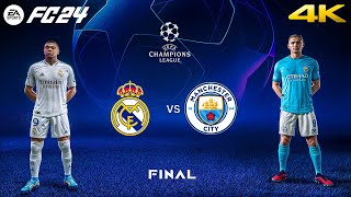 FC 24  Real Madrid vs Manchester City Ft Mbappe Haaland  UEFA Champions League Final  4K [upl. by Thibaud220]