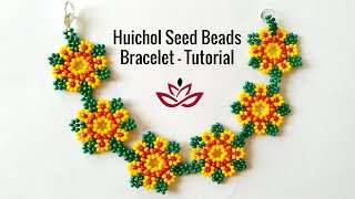 Huichol Seed Beads Bracelet  Tutorial How To Make Huichol Bracelet [upl. by Neelra]