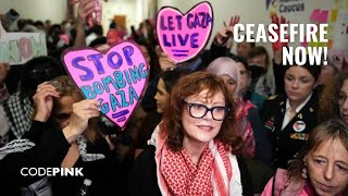 Susan Sarandon Joins CODEPINK for a Ceasefire [upl. by Alesig744]