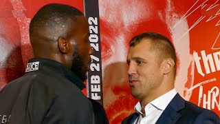 LAWRENCE OKOLIE VS MAIRIS BRIEDIS FACEOFF AHEAD OF EVENTUAL UNIFICATION CLASH [upl. by Ahsimit]