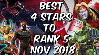 Best 4 Star Champions To Rank 5 November 2018  Marvel Contest Of Champions [upl. by Lydell989]