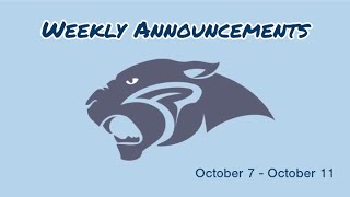 PCHS Announcements 10 7 24 [upl. by Rick]