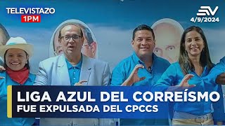 Liga Azul del correísmo fue expulsada del CPCCS  Televistazo1PM ENVIVO🔴 [upl. by Nerrual]