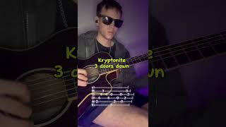 Kryptonite  3 doors down  tutorial fyp guitar [upl. by Ralyks]