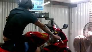 Honda VTR1000SP1 Dyno with Turn one MkII snorkel airbox amp Akrapovic slip on exhaust [upl. by Oderfigis731]