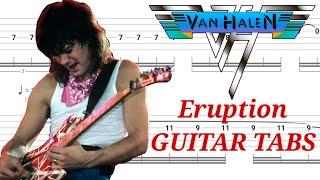 Van Halen  Eruption  Play Along GUITAR TABS  Tutorial  Lesson [upl. by Aimerej]