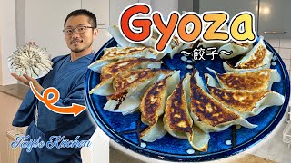 How to make GYOZA 🥟 Fried DumplingsPotstickers 〜餃子〜  easy Japanese home cooking recipe [upl. by Amsa]